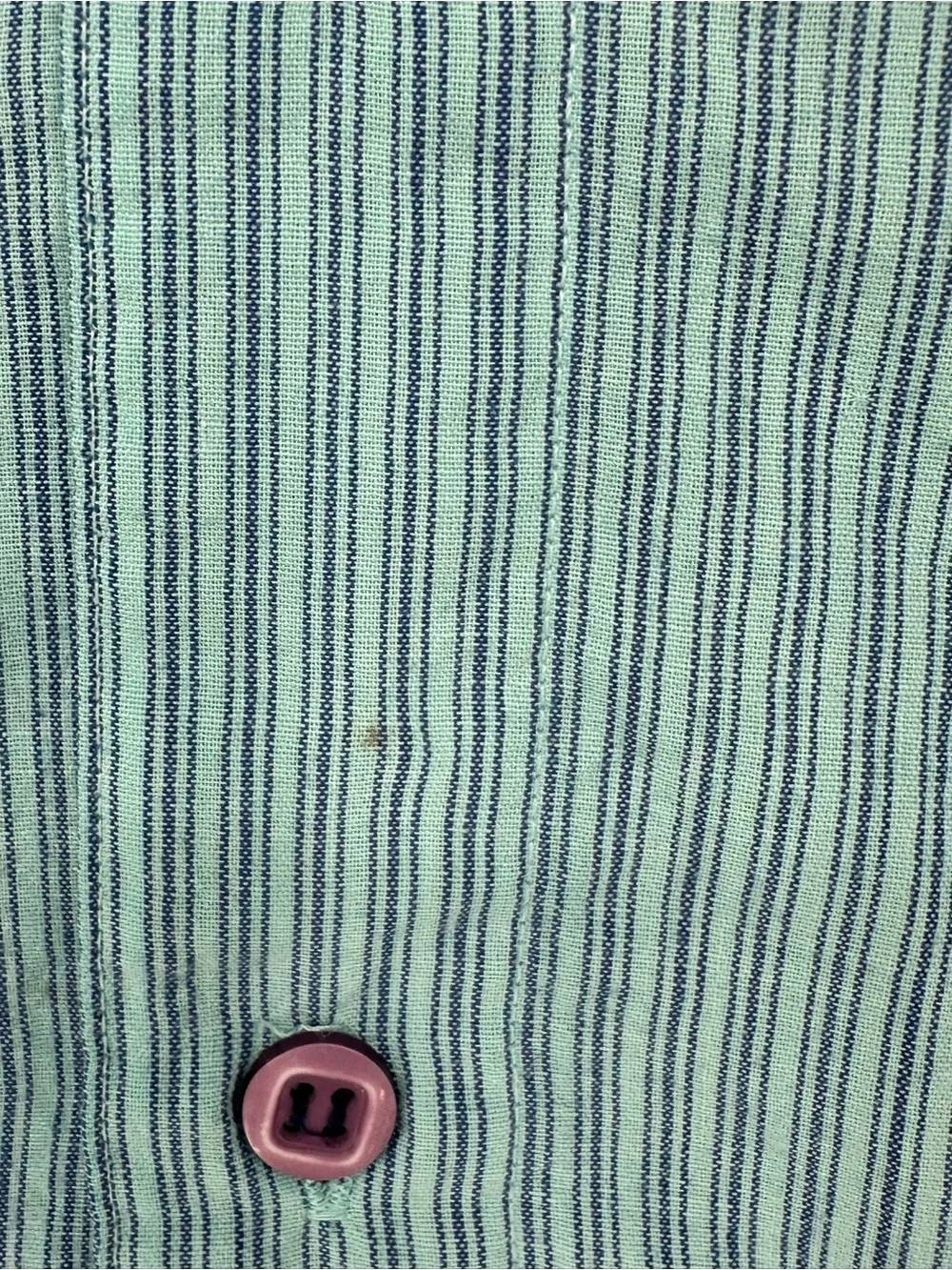 Vintage Levi's Silver Label Men's M Button Up Turquoise/Blue Striped Shirt A6